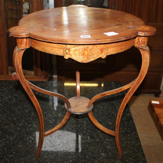 Circular inlaid occasional table